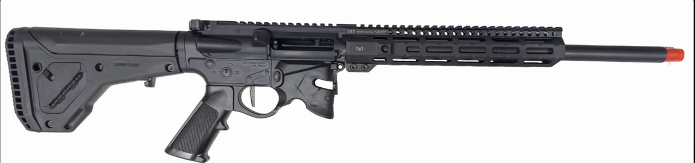 Rifle refinished in three-color splinter camo — before